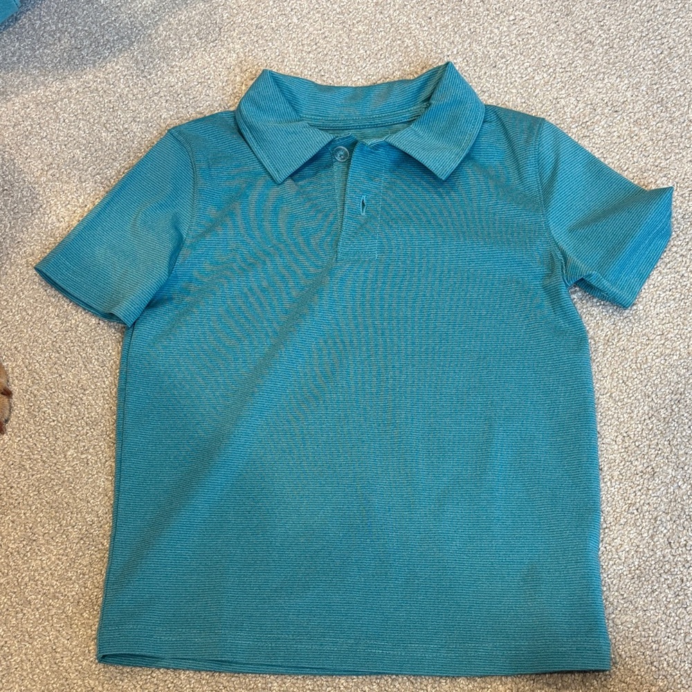 Jumping Beans Teal Stripe Kids Polo Shirt